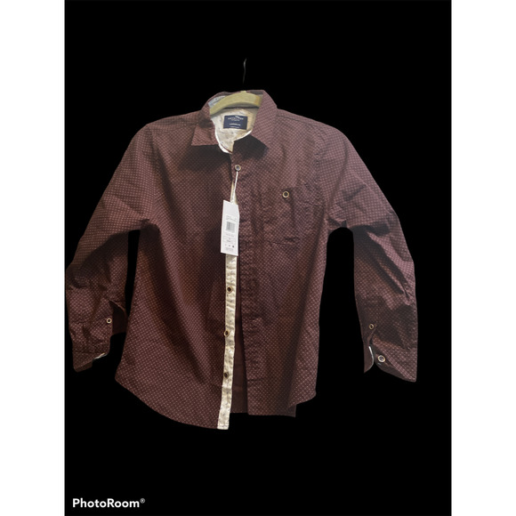 Level Ten Boys Button Down Shirt Mahogany Size 14 - Picture 2 of 4